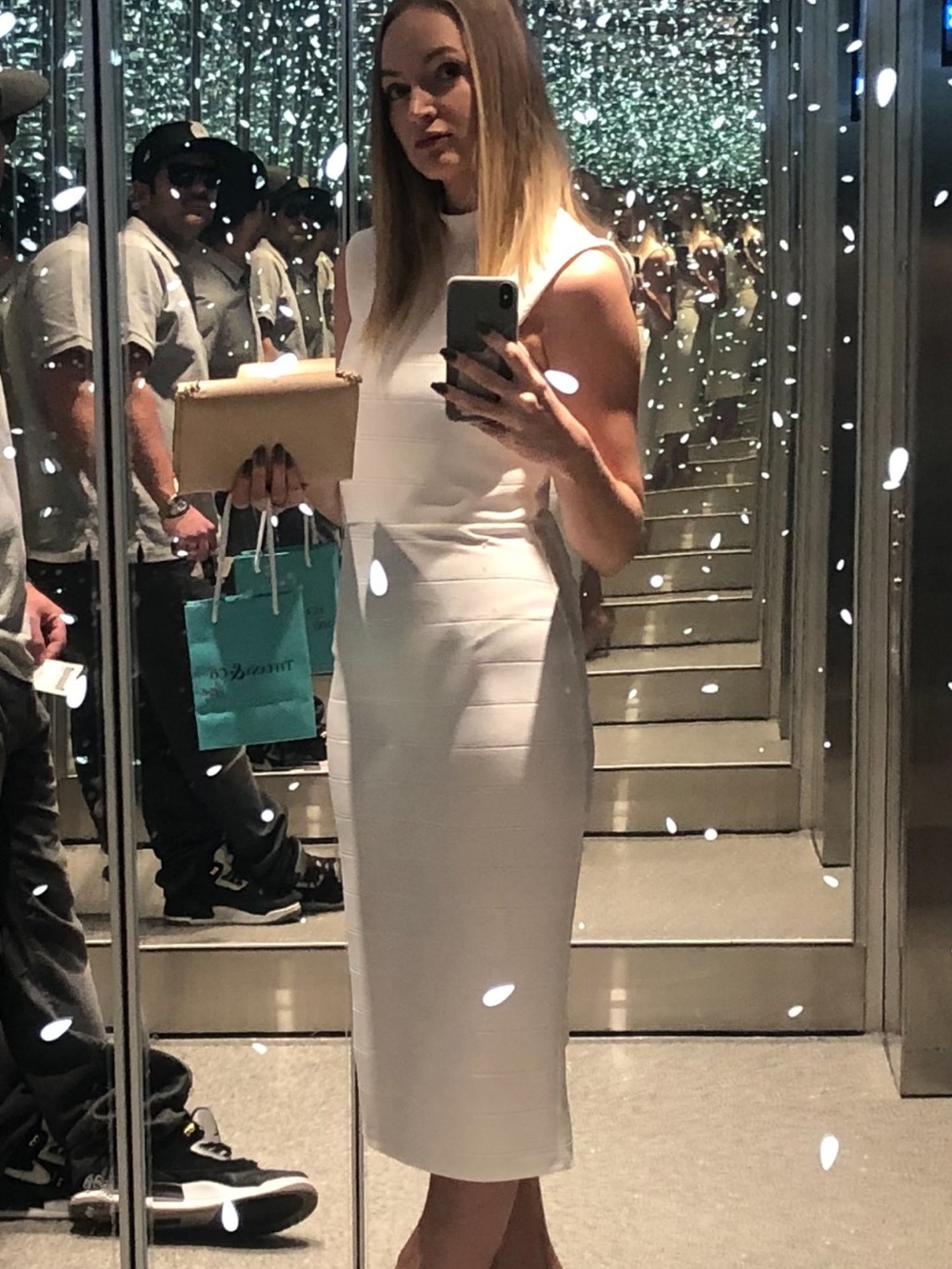 ASOS Sleeveless White Bodycon Midi Dress - Unbranded